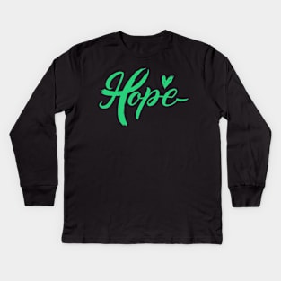 Hope Breast Cancer Awareness Ribbon Kids Long Sleeve T-Shirt